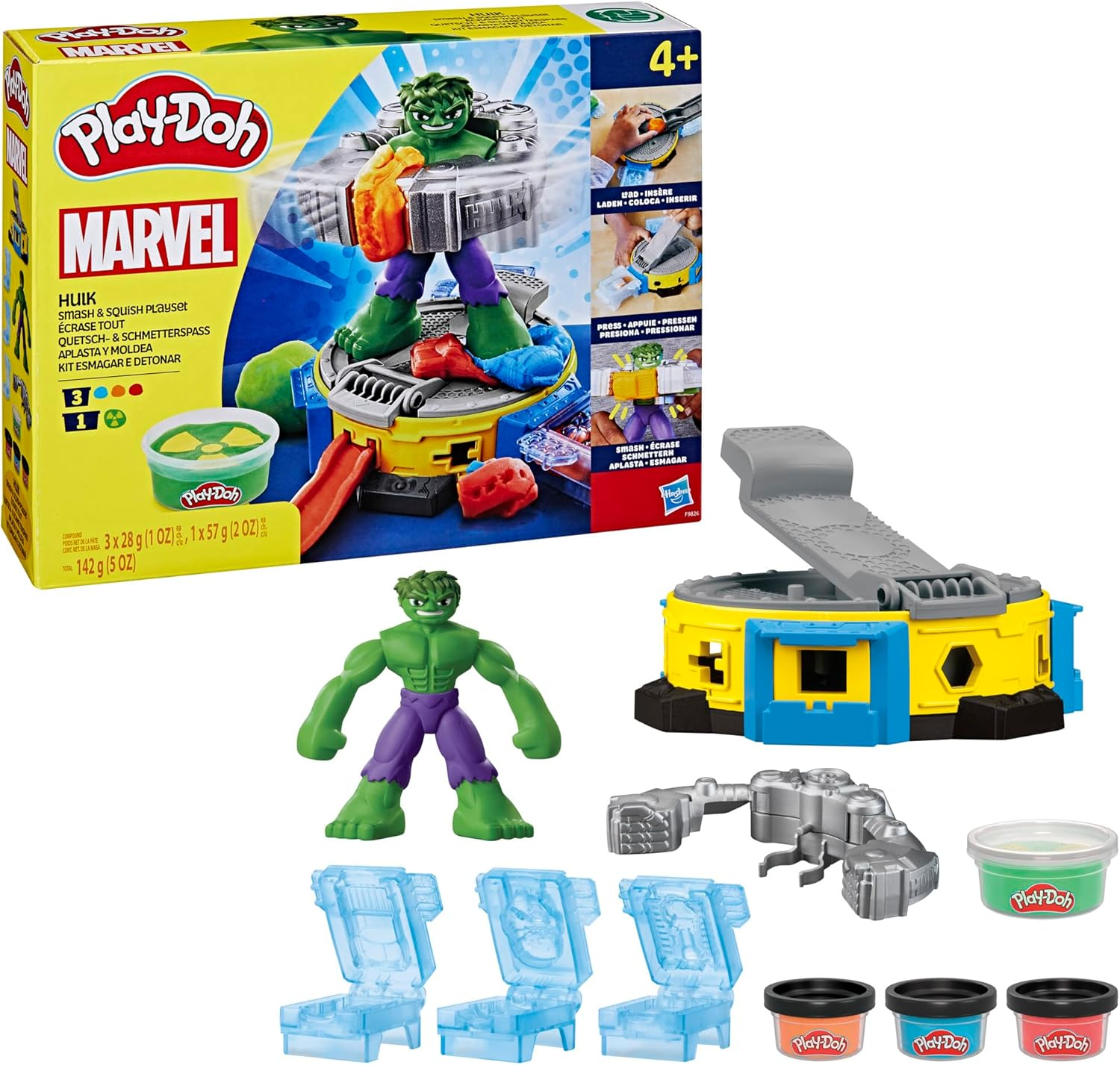 Play-Doh ▫️ Conjunto de Jogo Marvel, Hulk Esmagar e Moldar