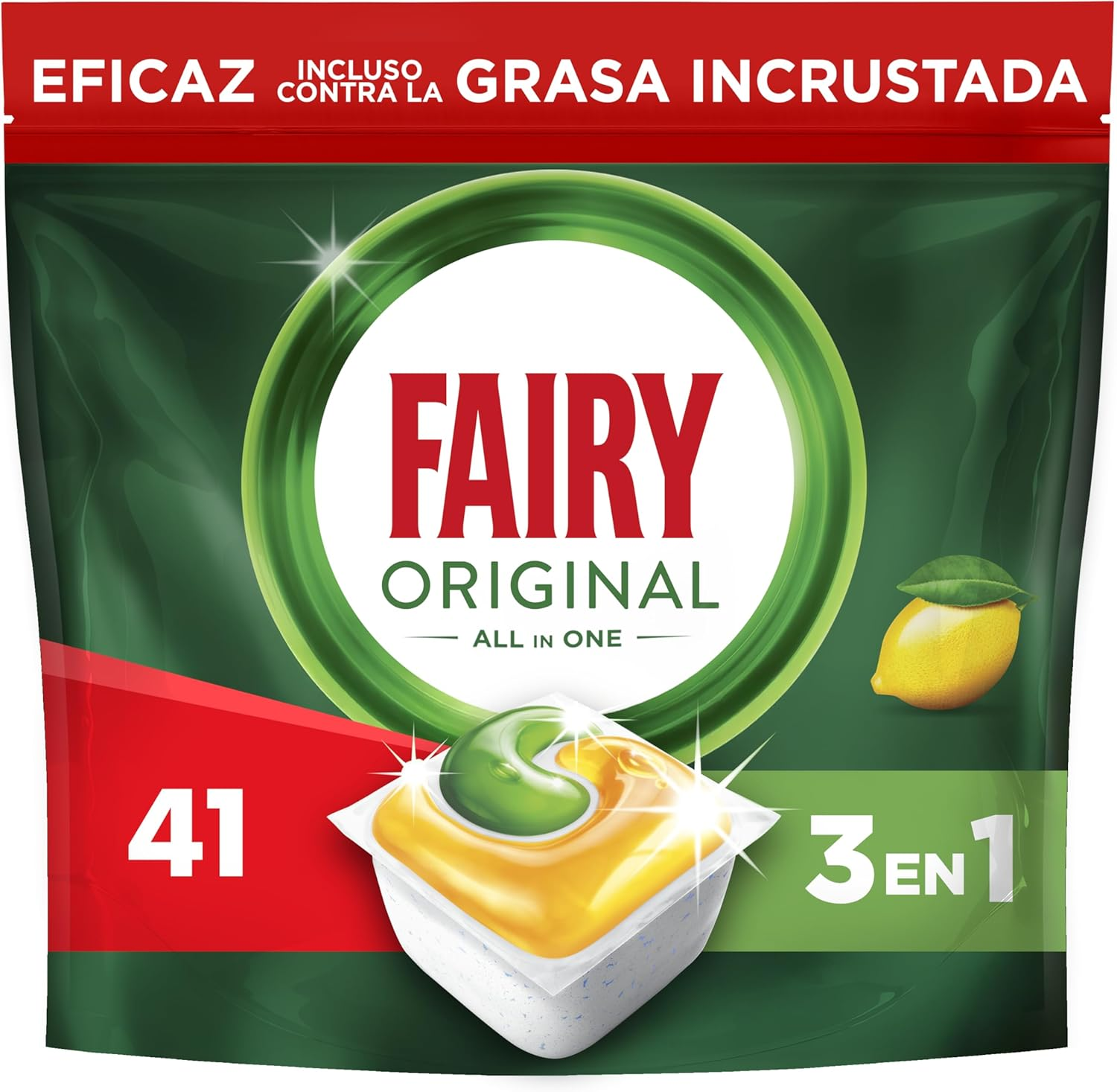 FAIRY ▫️ Original All In One Cápsulas para a Máquina de Lavar Loiça Limão, 41 Cápsulas