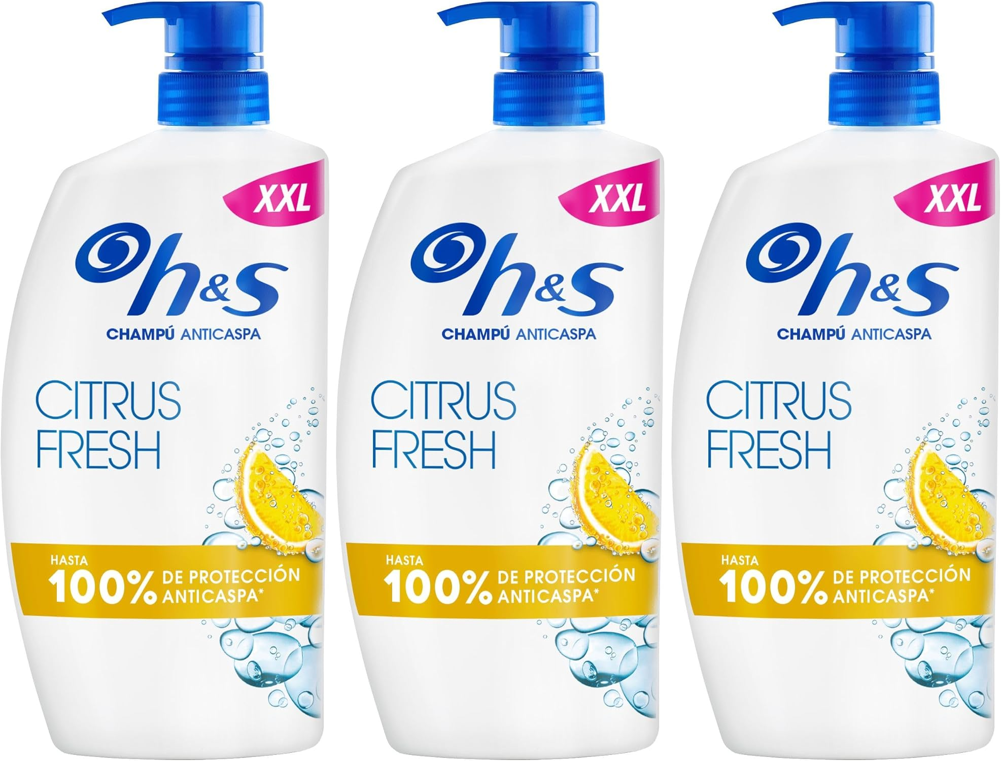 h&s ▫️ Citrus Fresh Champô Anti-Caspa para Cabelos Oleosos 1000ml, com doseador. Até 100% de proteção contra a caspa, clinicamente testado. Para uso diário. Fresco e limpo com aroma a citrinos.
