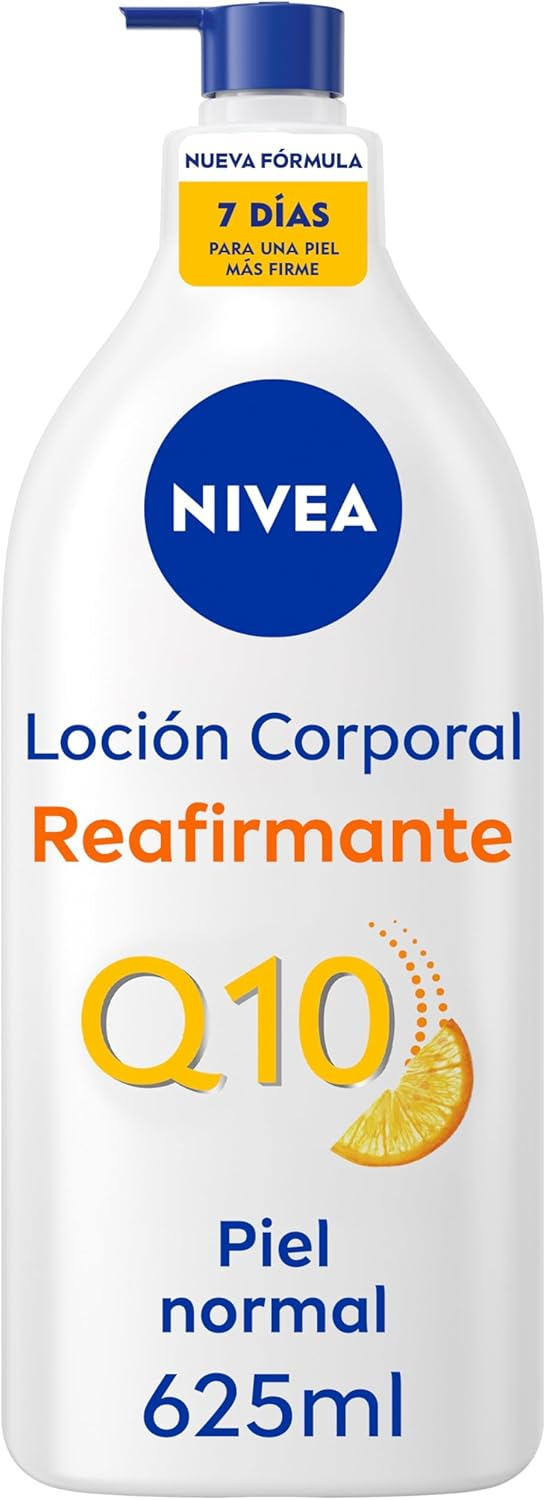 NIVEA ▫️ Q10 Firming Body Lotion (1 x 625 ml), hidratante corporal para peles normais, creme refirmante para o corpo com Collagen Boost Complex, Vitamina C e Q10 puro.