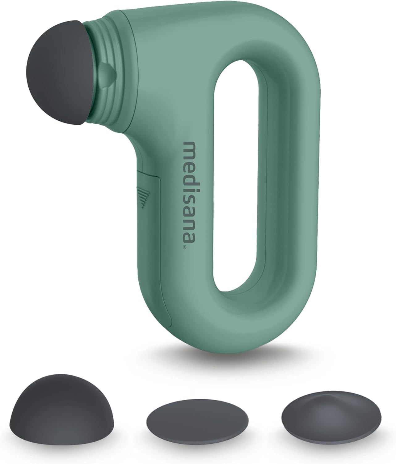 Medisana ▫️ HM 330 Mini massajador de mão para auto-massagem, massagem dos pontos de gatilho, ativação e regeneração muscular, massagem vibratória com acessórios e intensidades selecionáveis