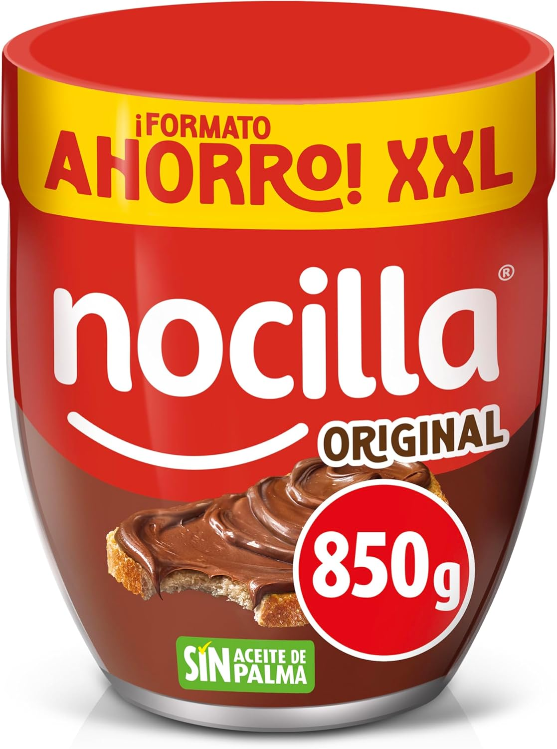 Nocilla ▫️ Original, Creme de cacau e leite com avelãs, sem óleo de palma - Formato de poupança - 850g