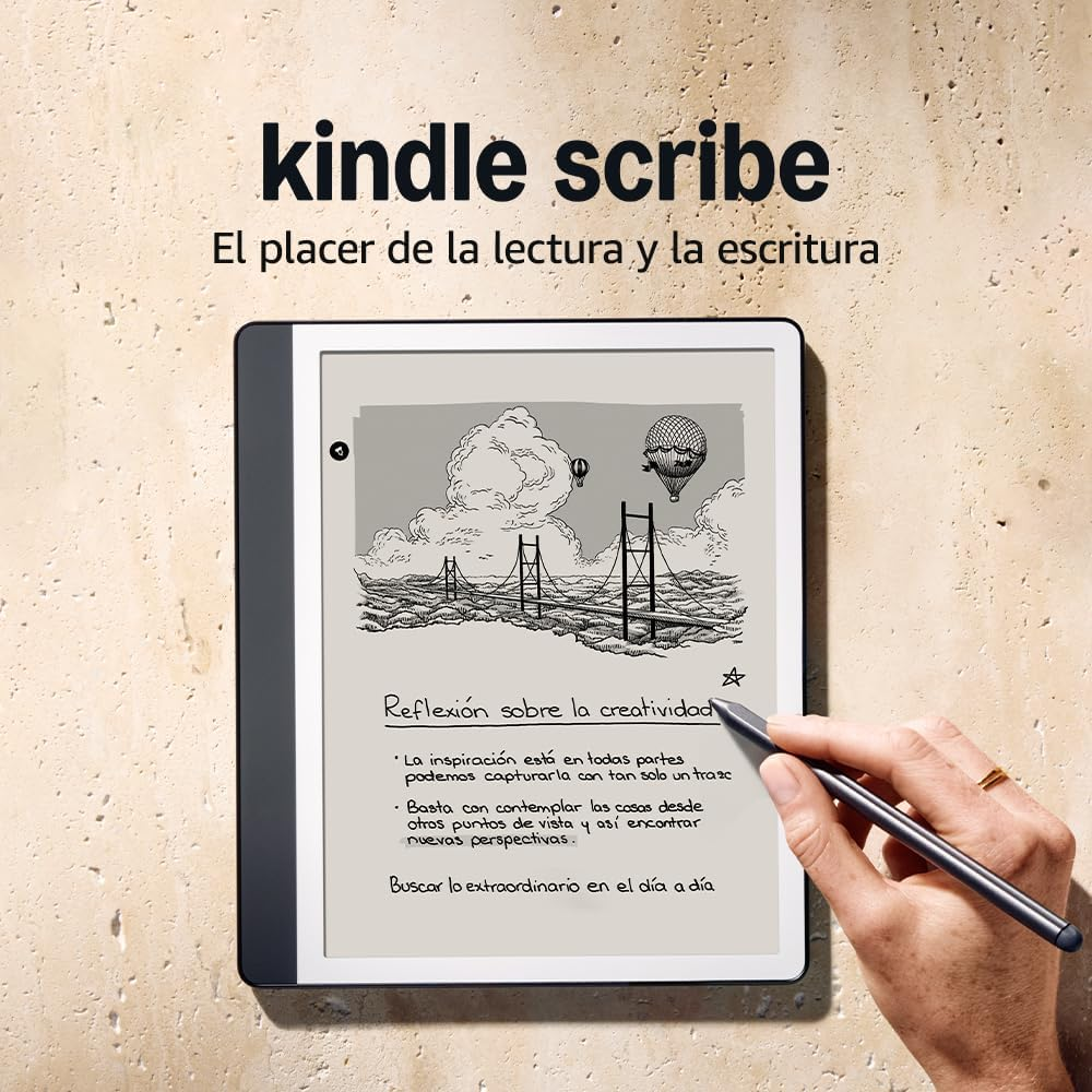 Visite a loja Kindle da Amazon ▫️ Amazon Kindle Scribe (32GB) | Ecrã redesenhado com margens suaves. Escreva à mão nos seus livros e documentos | Stylus Premium | Cinzento tungsténio