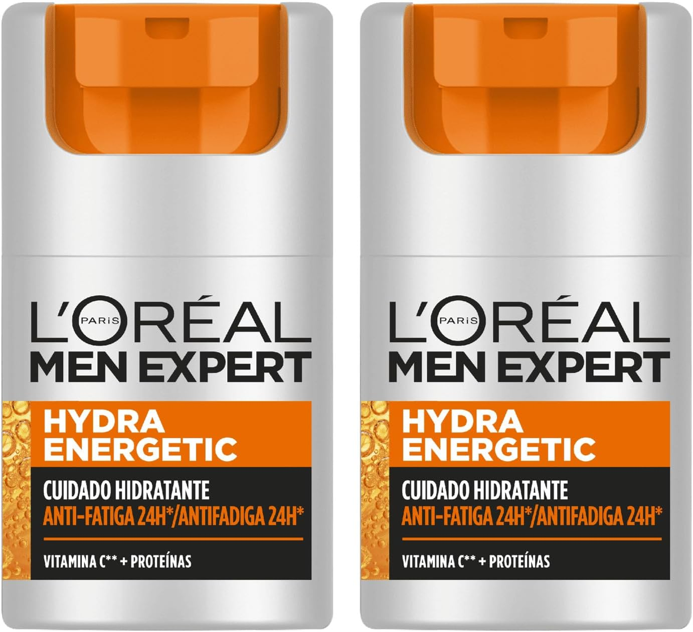 L'Oreal Paris Men Expert ▫️ L'Oréal Men Expert Creme Hidratante Anti-Fadiga para Homem, Creme Hidra Energético para Homem com Vitamina C*, Combate o aparecimento de olheiras e hidrata a pele - 50 ml (Embalagem de 2)