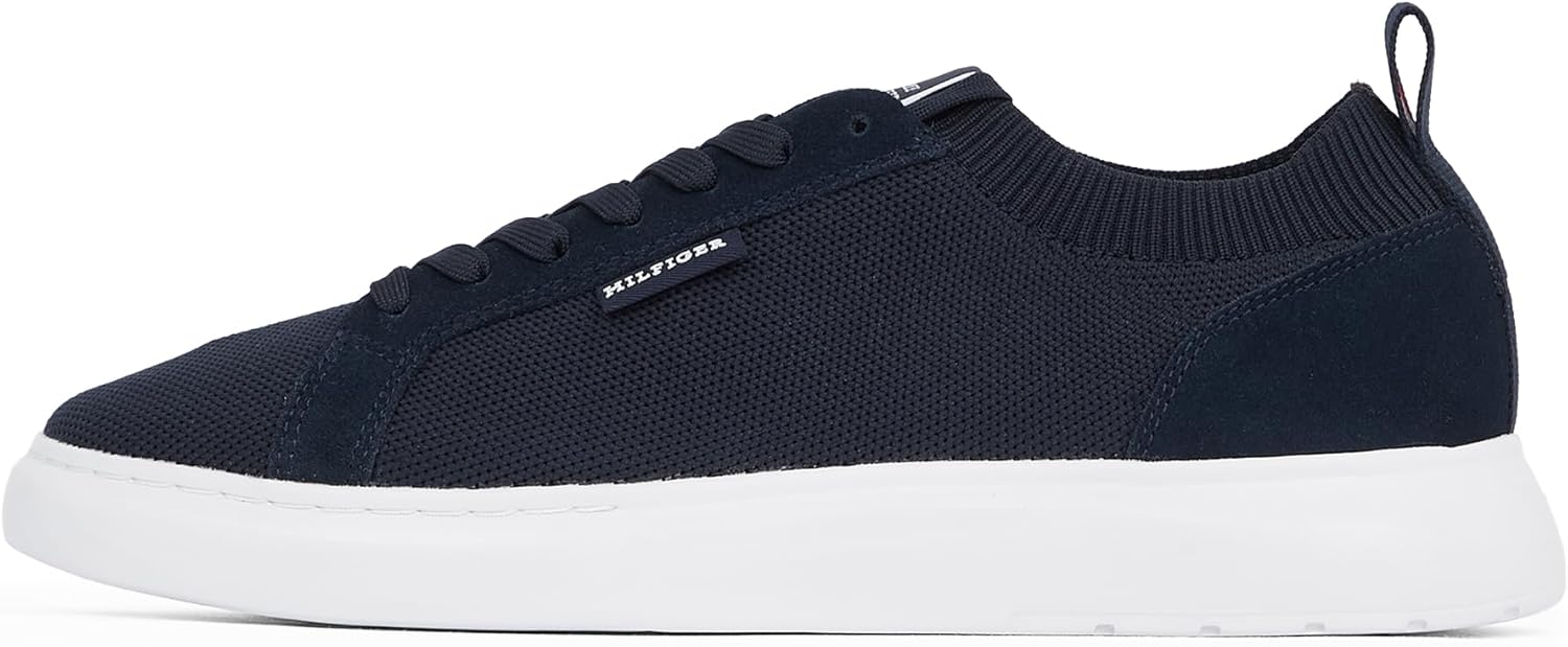 Tommy Hilfiger ▫️ Sneaker com sola vulcanizada Homem em malha leve Estilo sazonal