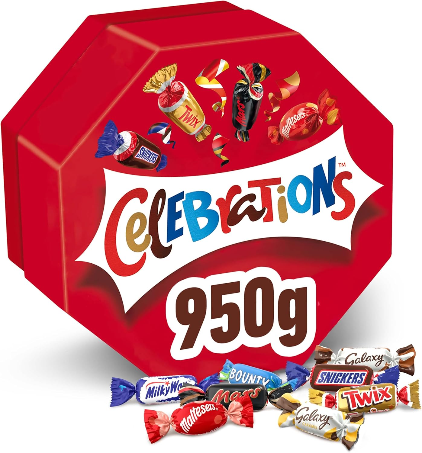Celebrations ▫️ Mini Caixa de Mistura de Chocolate, Desfrute de uma Variedade de Sabores de Chocolate, Ideal como Caixa de Oferta, para Calendário do Advento ou Cabaz de Natal, 950g