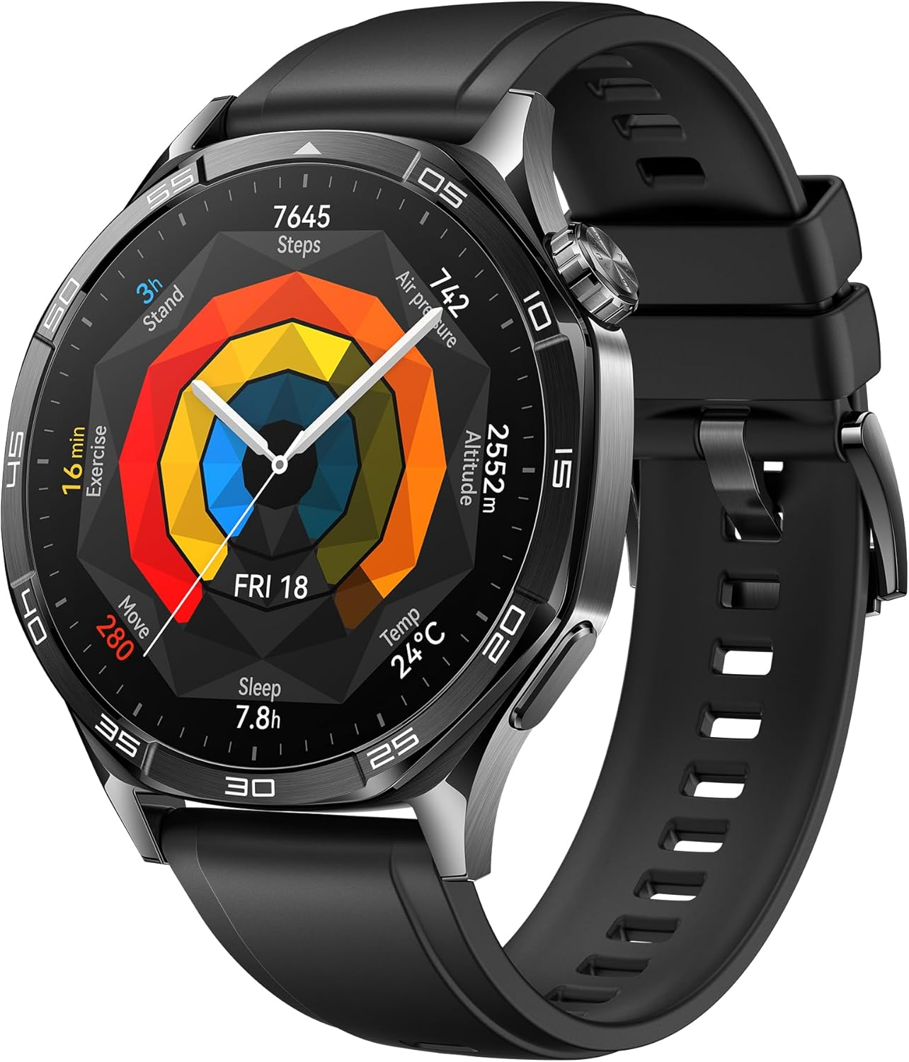HUAWEI ▫️ Watch GT 5 46mm Smartwatch, silhueta de design sofisticado, nova experiência de corrida e ciclismo, monitorização da saúde, 14 dias de autonomia da bateria, iOS e Android, preto