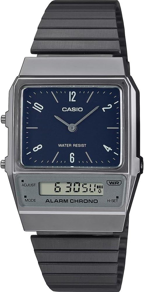 Casio ▫️ Relógio de quartzo analógico/digital unissexo com bracelete em aço inoxidável AQ-800EB-2AEF
