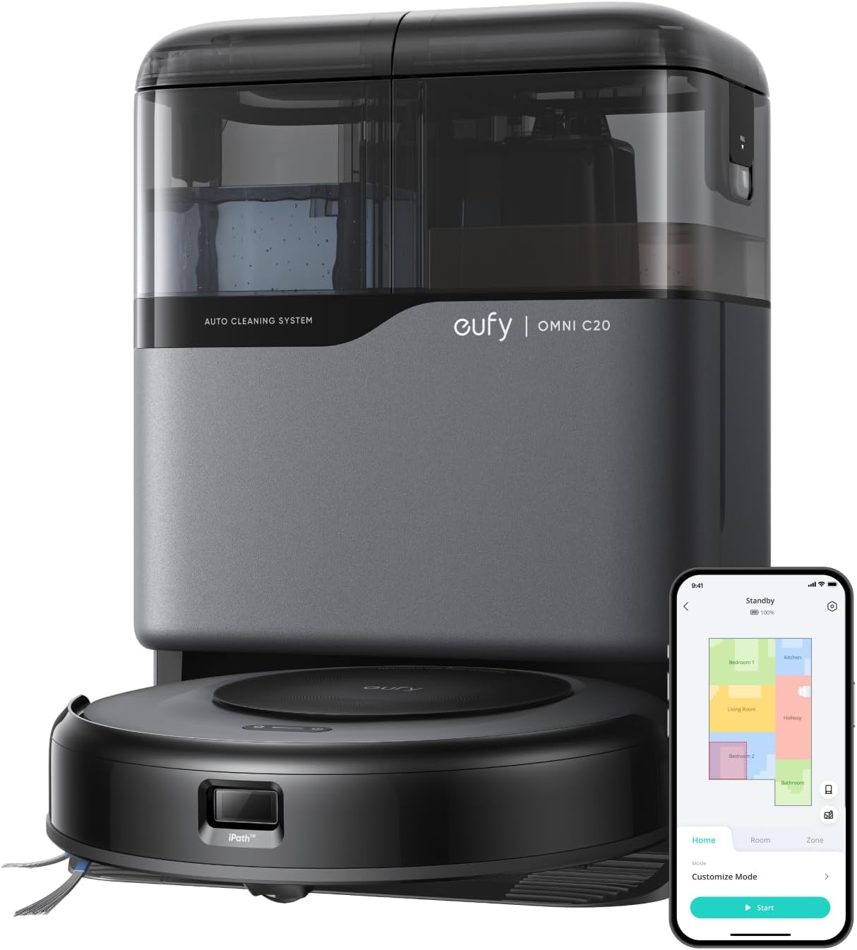 eufy ▫️ C20 Omni Saugroboter com Wischfunktion & Absaugstation, Estação tudo-em-um