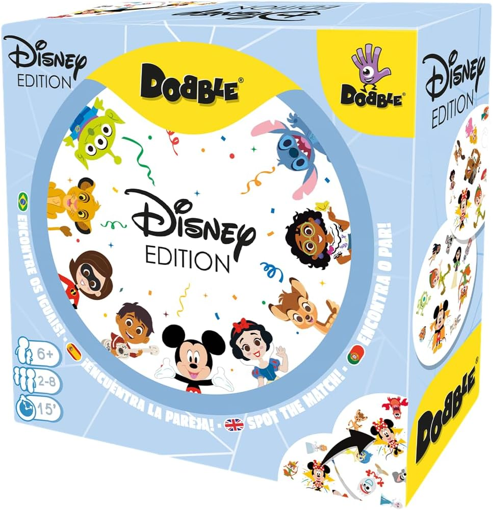 Asmodee ▫️ Zygomatic | Dobble Disney Edition | Jogo de cartas de ação e reflexo para adultos e crianças | A partir dos 6 anos | 2 a 8 jogadores | 15 minutos por jogo | Multilingue (inclui espanhol)