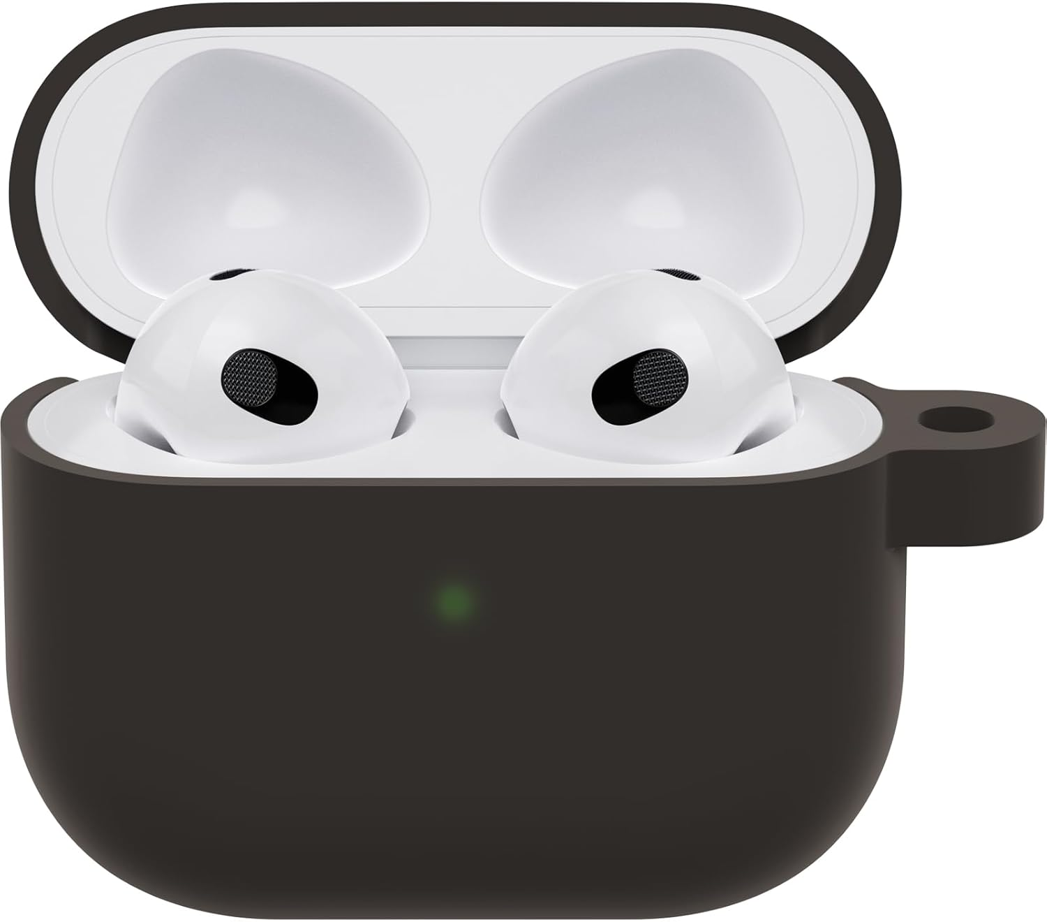 Otterbox ▫️ Capa Soft Touch para AirPods (3.ª geração), resistente a quedas e choques, ultrafina, proteção contra riscos e arranhões, inclui clip de mosquetão, preto