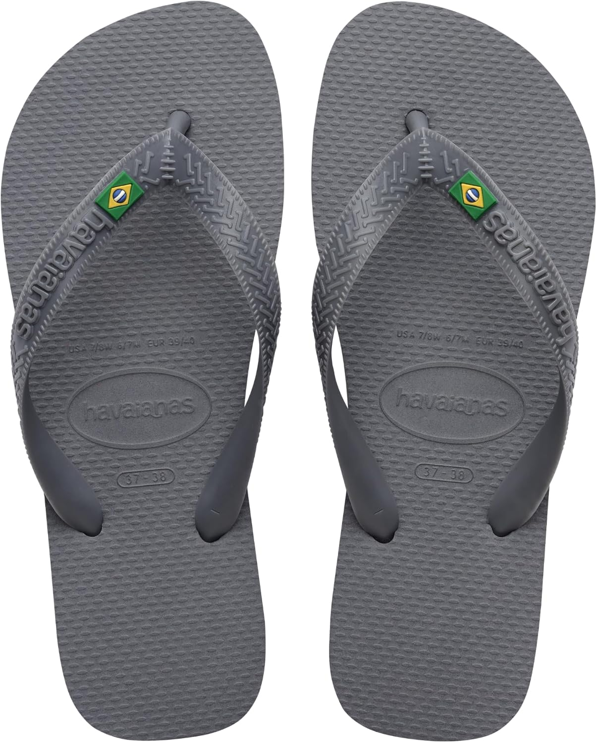 Havaianas ▫️ Top Brasil, Chinelos Confortáveis, Duráveis e Leves, com Sola Antiderrapante, Bandeira do Brasil nas Tiras, Unissex Adultos