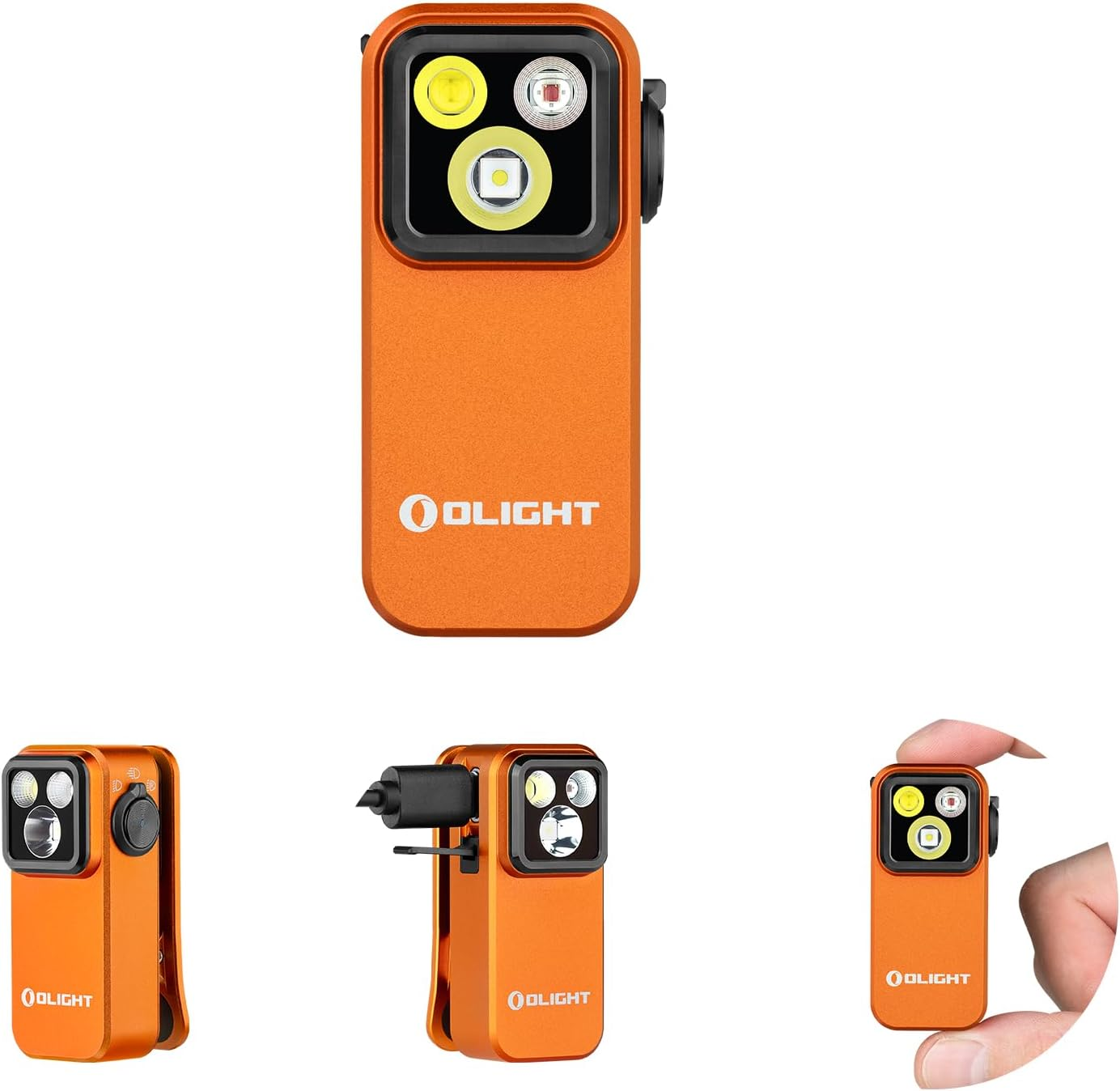 OLIGHT ▫️ Oclip Pro Lanterna recarregável EDC com clip de bolso 500LM Compacta Conveniente Carregamento USB C Ferramenta de trabalho nocturna portátil magnética (laranja)