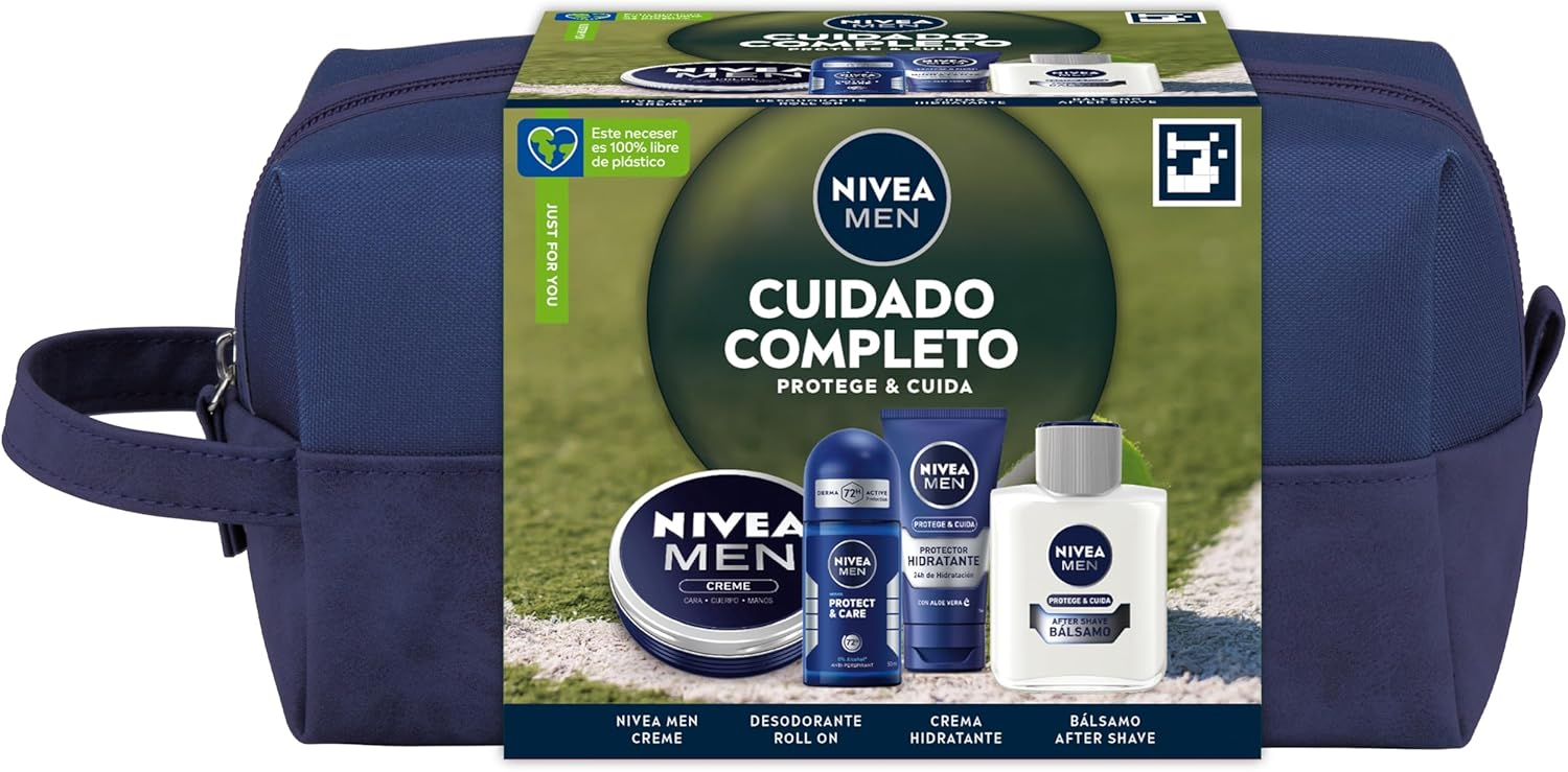 NIVEA MEN ▫️ Complete Care Pack, conjunto de oferta para homem com creme de rosto (1 x 75 ml), hidratante de corpo inteiro (1 x 150 ml), bálsamo after shave (1 x 100 ml), desodorizante (1 x 100 ml)