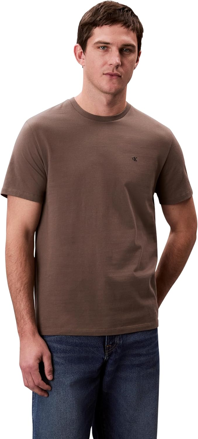 Calvin Klein ▫️ T-shirt de manga curta com gola redonda Smooth Solid para homem