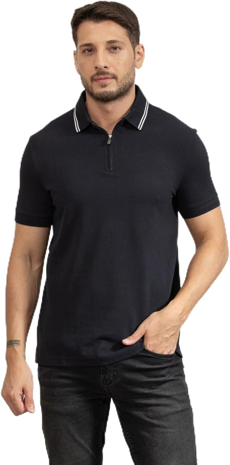 Armani Exchange ▫️ Urban, Camisola pólo de manga curta com fecho de correr para homem