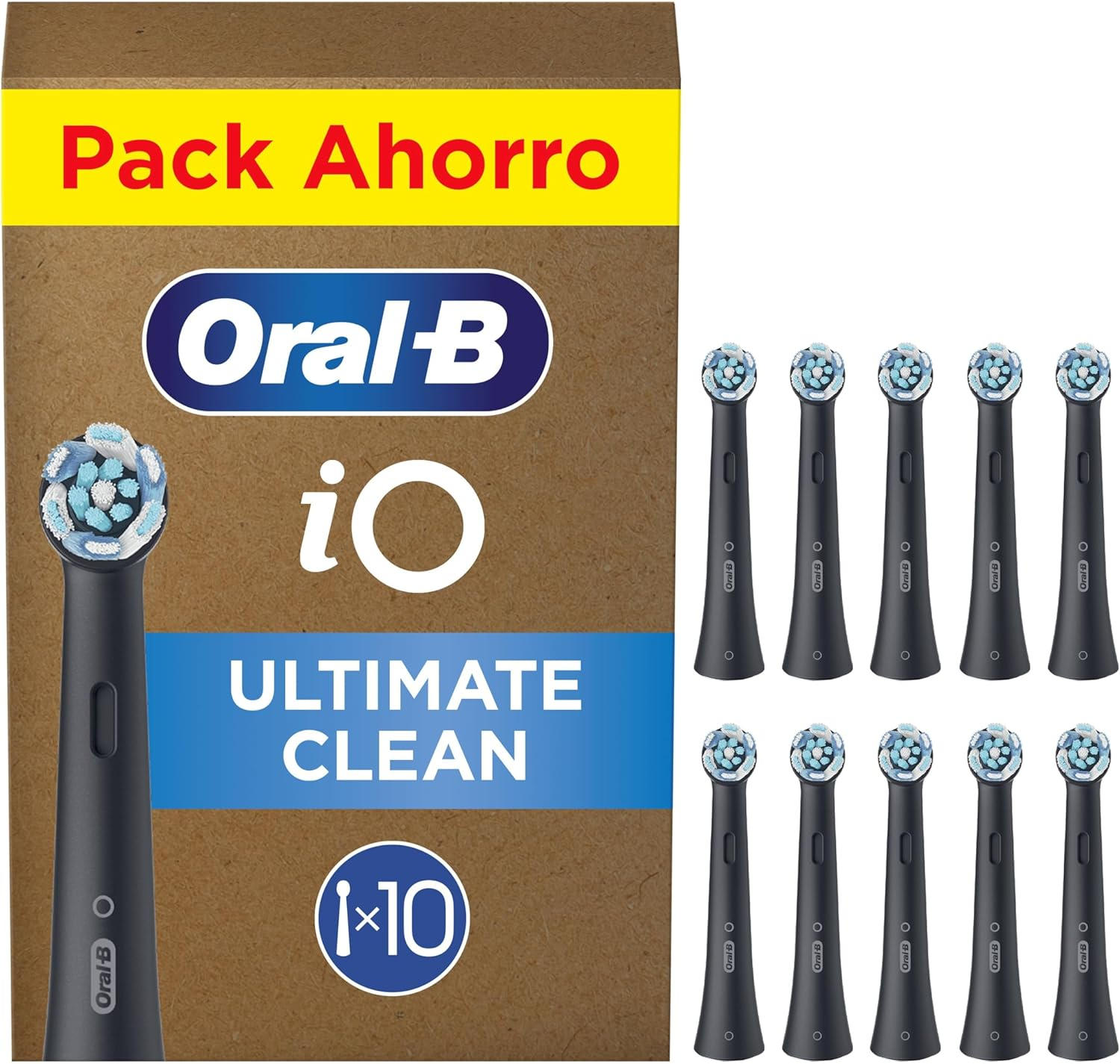 Oral-B ▫️ Series iO Ultimate Clean Original Replacement Brush Heads, Pack of 10 Black Refills For iO Electric Toothbrushes, Deep Plaque Removal