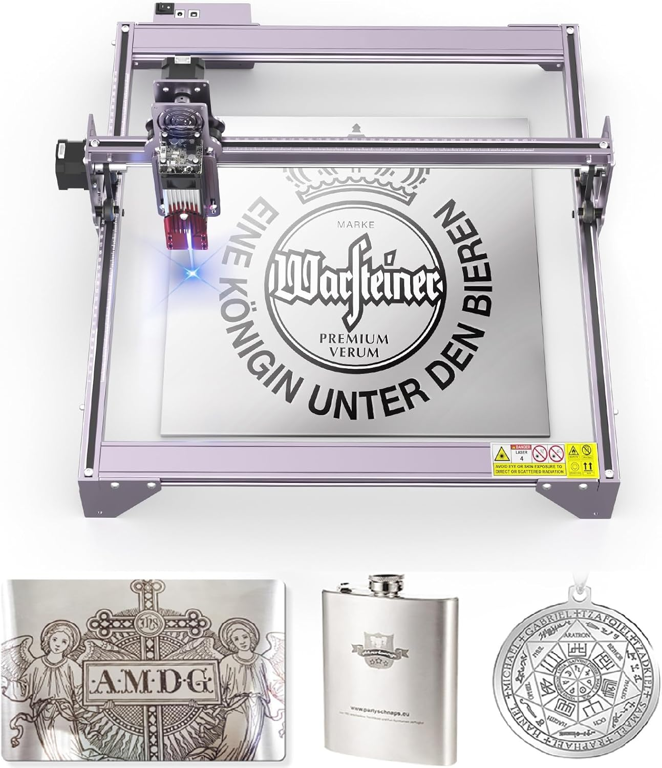 ATOMSTACK ▫️ Gravador a laser A-5, máquina de corte e gravação a laser 5W, gravador a laser para madeira, aço inoxidável, couro, proteção ocular com foco fixo, área de gravação 400x410mm