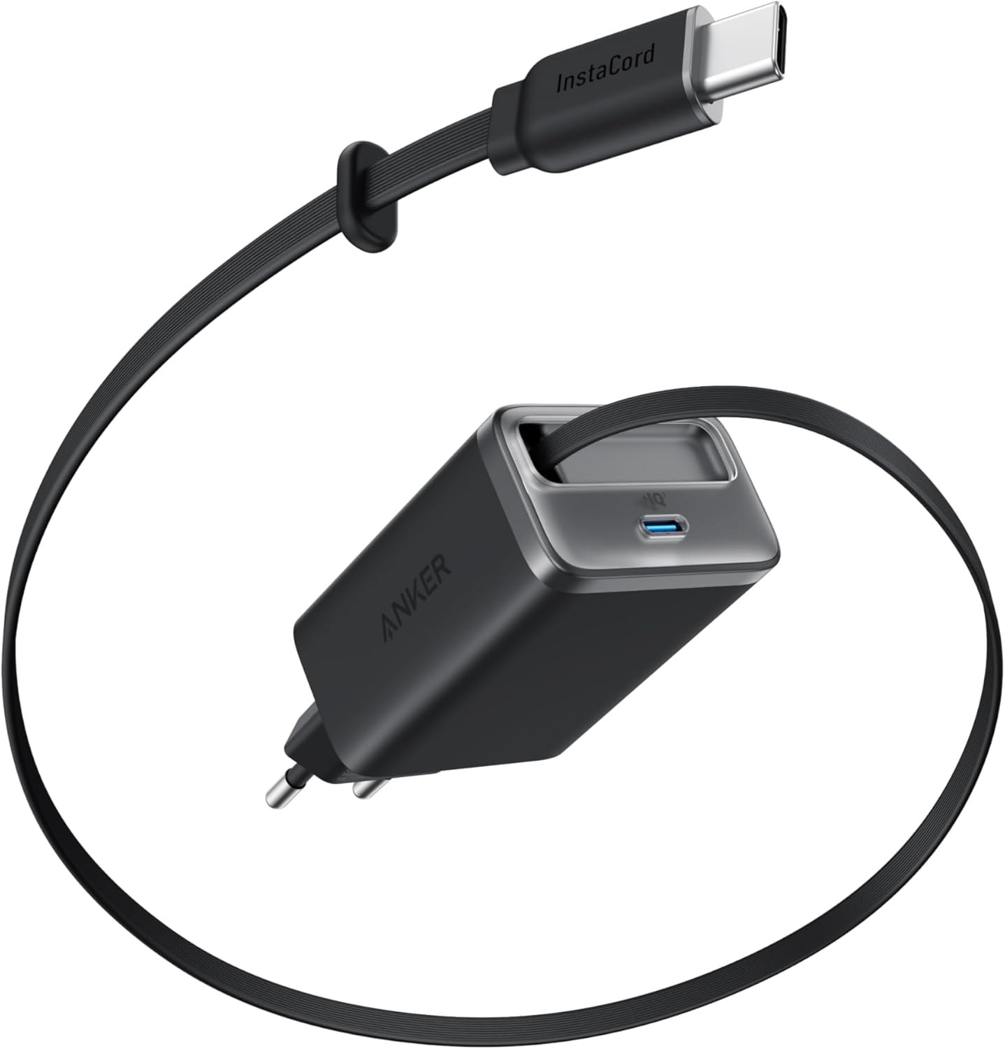 Anker ▫️ Nano iPhone Charger Fast Charge 35W, carregador USB c de alta velocidade com 2 portas, cabo retrátil InstaCord integrado, compatível com iPhone 16 Pro MAX/15/14, iPad, Pixel e muito mais.