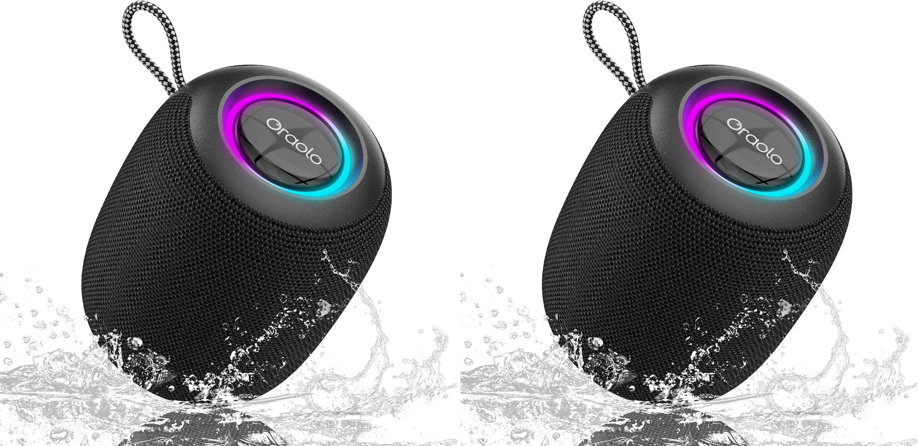 oraolo ▫️ Altifalante Bluetooth portátil 5.4, mini altifalante Bluetooth pequeno, altifalante para chuveiro, reprodução de 30 horas, à prova de água IPX7, TWS/AUX/TF, adequado para exteriores/festas/viagens