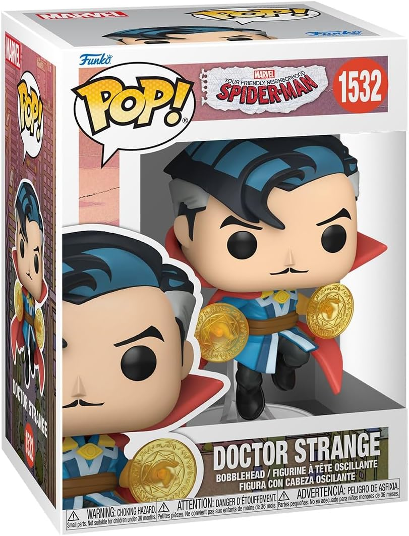 Funko ▫️ Pop! Marvel: Homem-Aranha da Neigheria Amiga - Doutor Estranho - Homem-Aranha da TV Animada - Figura de Vinil Colecionável - Ideia para Prenda - Mercadoria Oficial - Brinquedos para Crianças e Adultos