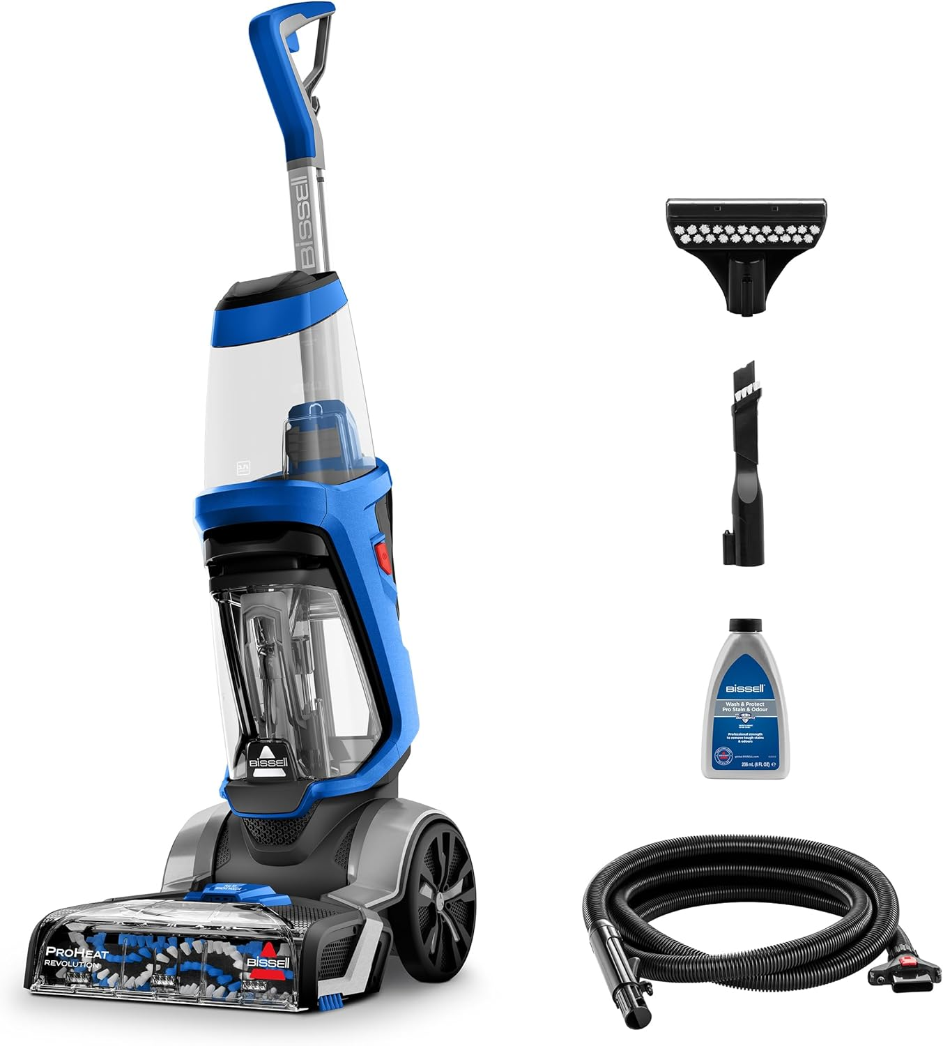 Bissell ▫️ ProHeat Revolution, Aspirador vertical de profundidade com três modos de limpeza, Aspirador de água para estofos e alcatifas, com fio, para alcatifas, escadas e estofos, 18582