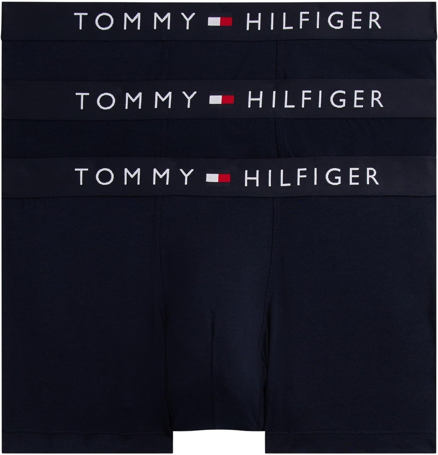 Tommy Hilfiger ▫️ Cuecas boxer para homem 3 unidades Cuecas para homem com cintura com logótipo