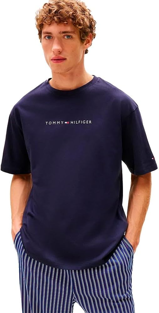 Tommy Hilfiger ▫️ T-shirt de manga curta com logótipo de gola redonda para homem