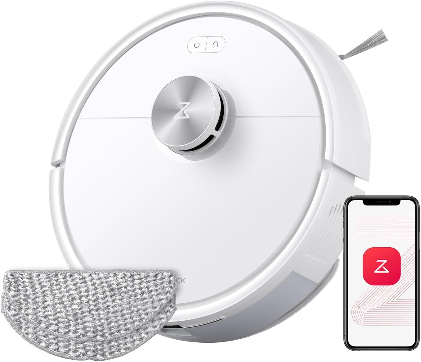 roborock ▫️ Q7 M5 10000 Pa Aspirador de pó robô 2 em 1 e esfregão, aspirador de pó robô com sistema anti-emaranhado duplo, navegação PreciSense LiDAR, controle de aplicativo e comando de voz (conjunto branco)