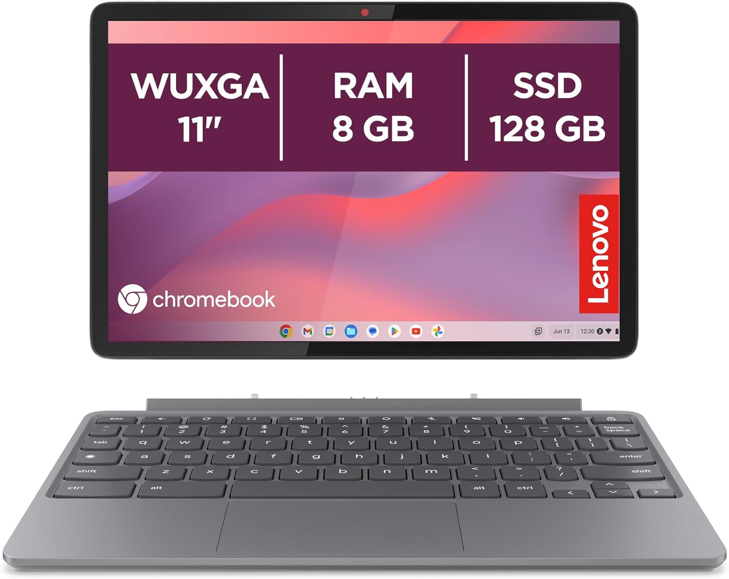 Lenovo ▫️ Chromebook Duet 11 Gen 9 - 11" WUXGA Táctil + Lápis Incluído (MediaTek Kompanio 838, 8GB RAM, 128GB Emmc, ChromeOS) Cinzento QWERTY + 3 Meses Google AI Pro com Gemini Pro e 2TB