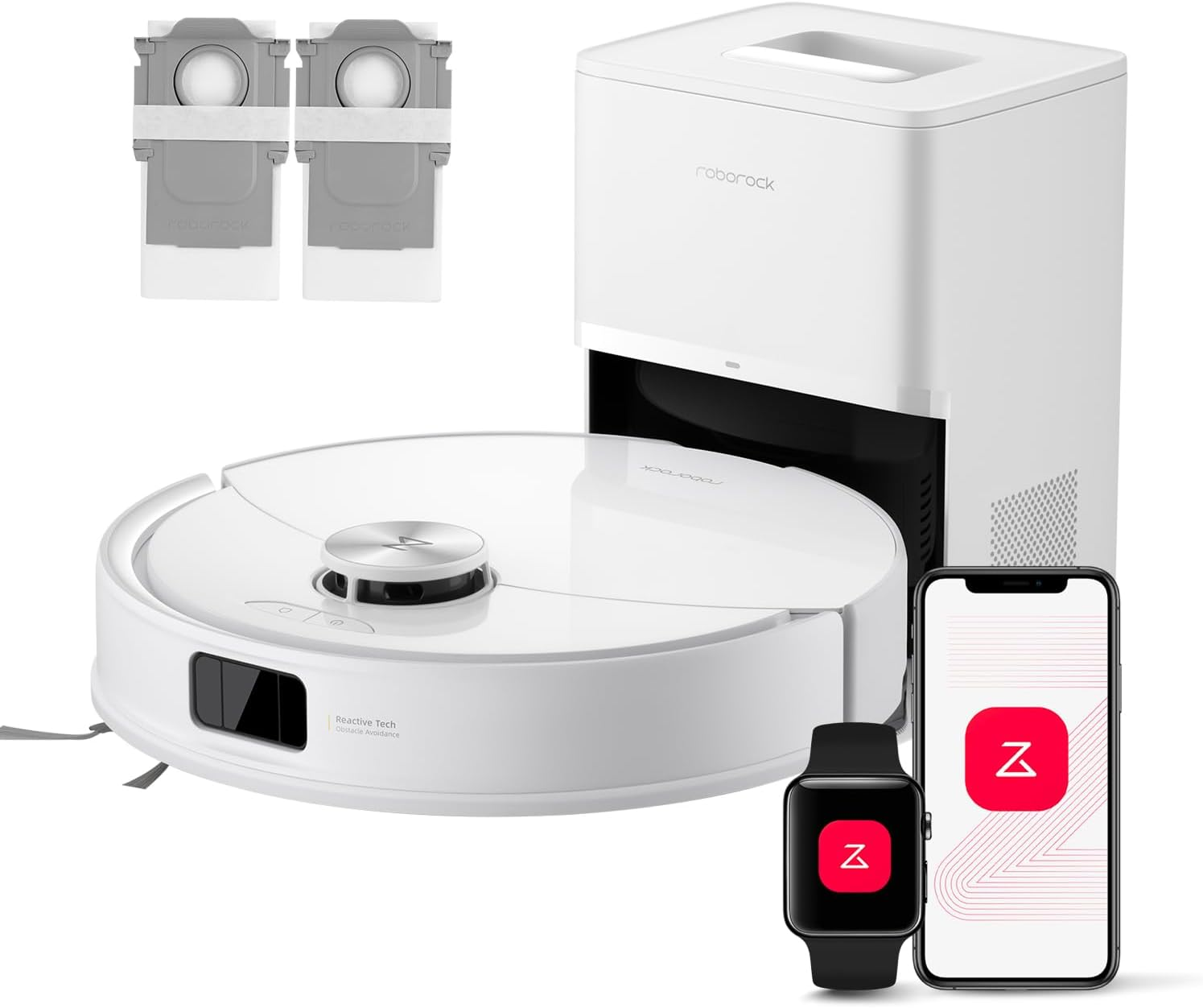 roborock ▫️ Q10 S5+ Conjunto 2 em 1 Aspirador de pó robô e esfregona com 10000 Pa, sistema anti-emaranhado duplo, prevenção de obstáculos, auto-esvaziamento de 7 semanas, navegação PreciSense LiDAR, controlo de aplicações, branco