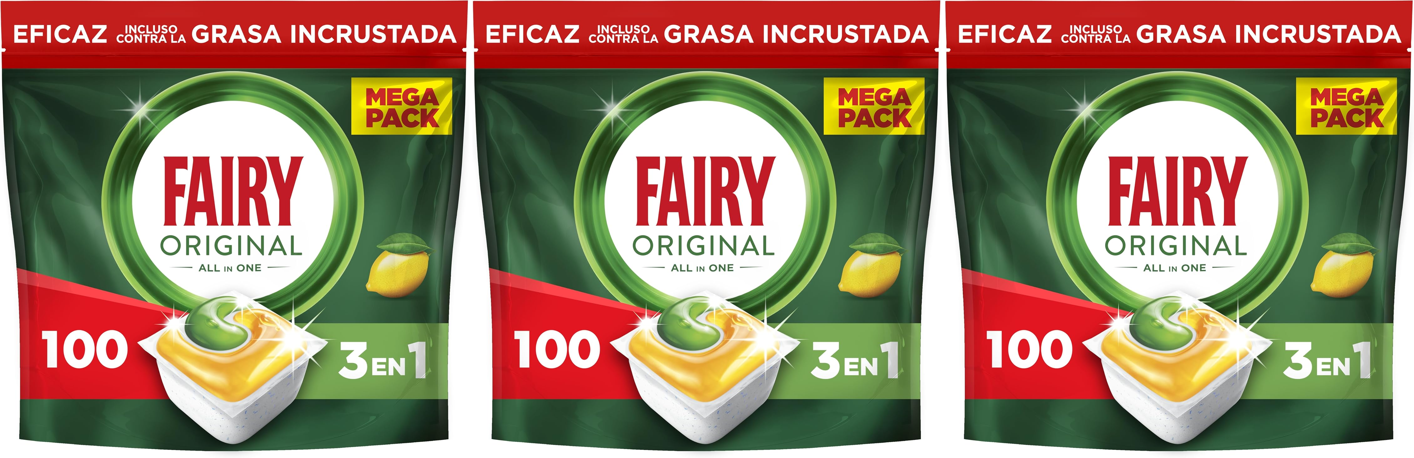 FAIRY ▫️ Original All In One Cápsulas para a Máquina de Lavar Loiça Limão, 100 Cápsulas