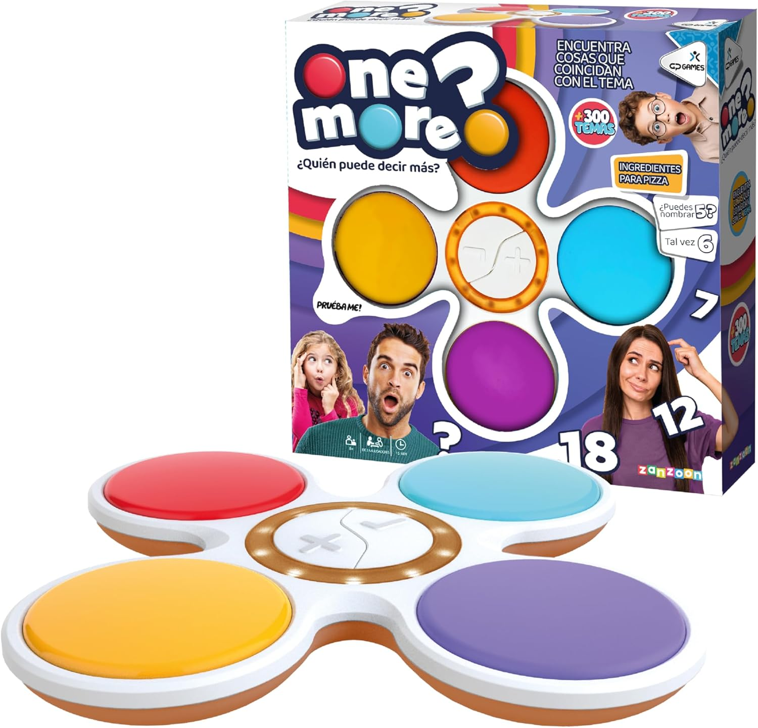Famosa ▫️ One More - Jogo de perguntas para a família com +350 categorias, competir para ser o mais conhecedor, inclui botões de desafio e 2 modos (crianças e família), para 2-4 jogadores, (NEM00000)