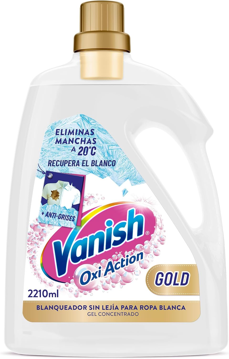 Vanish ▫️ Oxi Action Gold Tira-nódoas multipotente para a roupa, prevenção de odores e desbotamento, gel, sem lixívia, 2210 ml