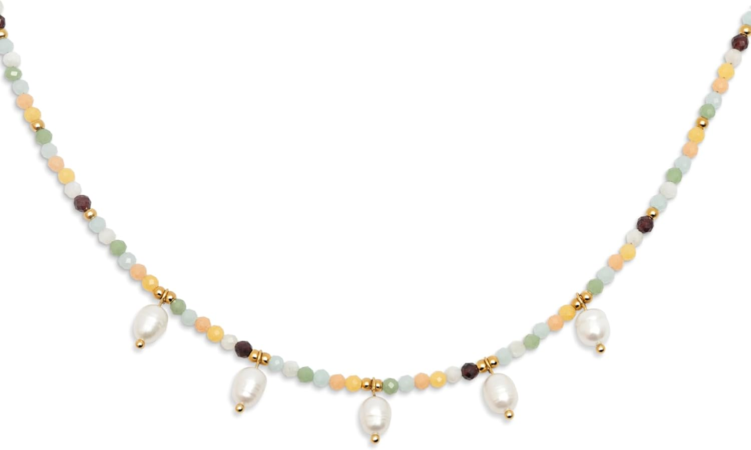 SINGULARU ▫️ Colar Pérola Cristal. Aço banhado a ouro 18 Kt e cristais, pérola cultivada. Joalharia de senhora.