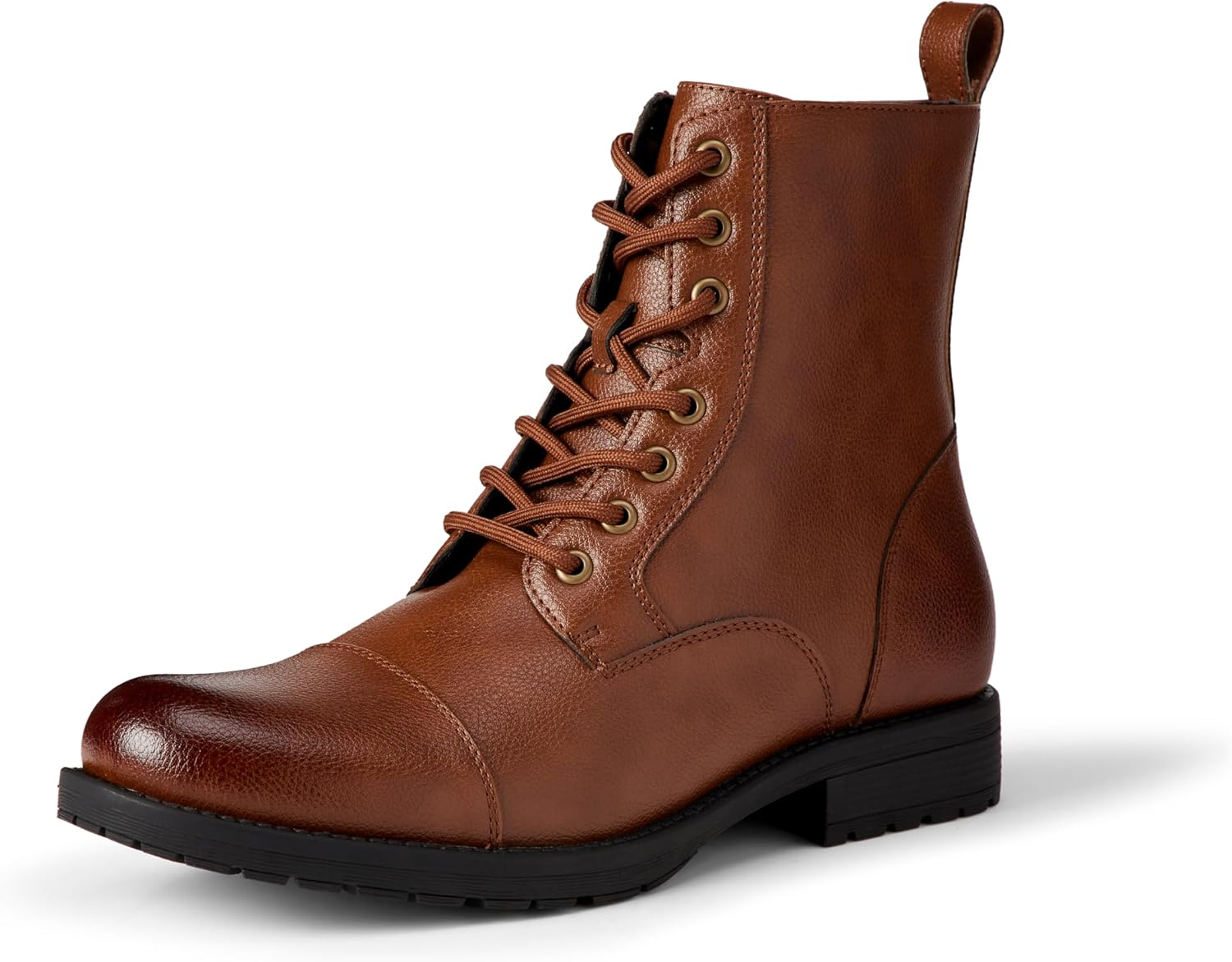 Amazon Essentials ▫️ Botas militares com atacadores, biqueira de borracha e fecho de correr para homem
