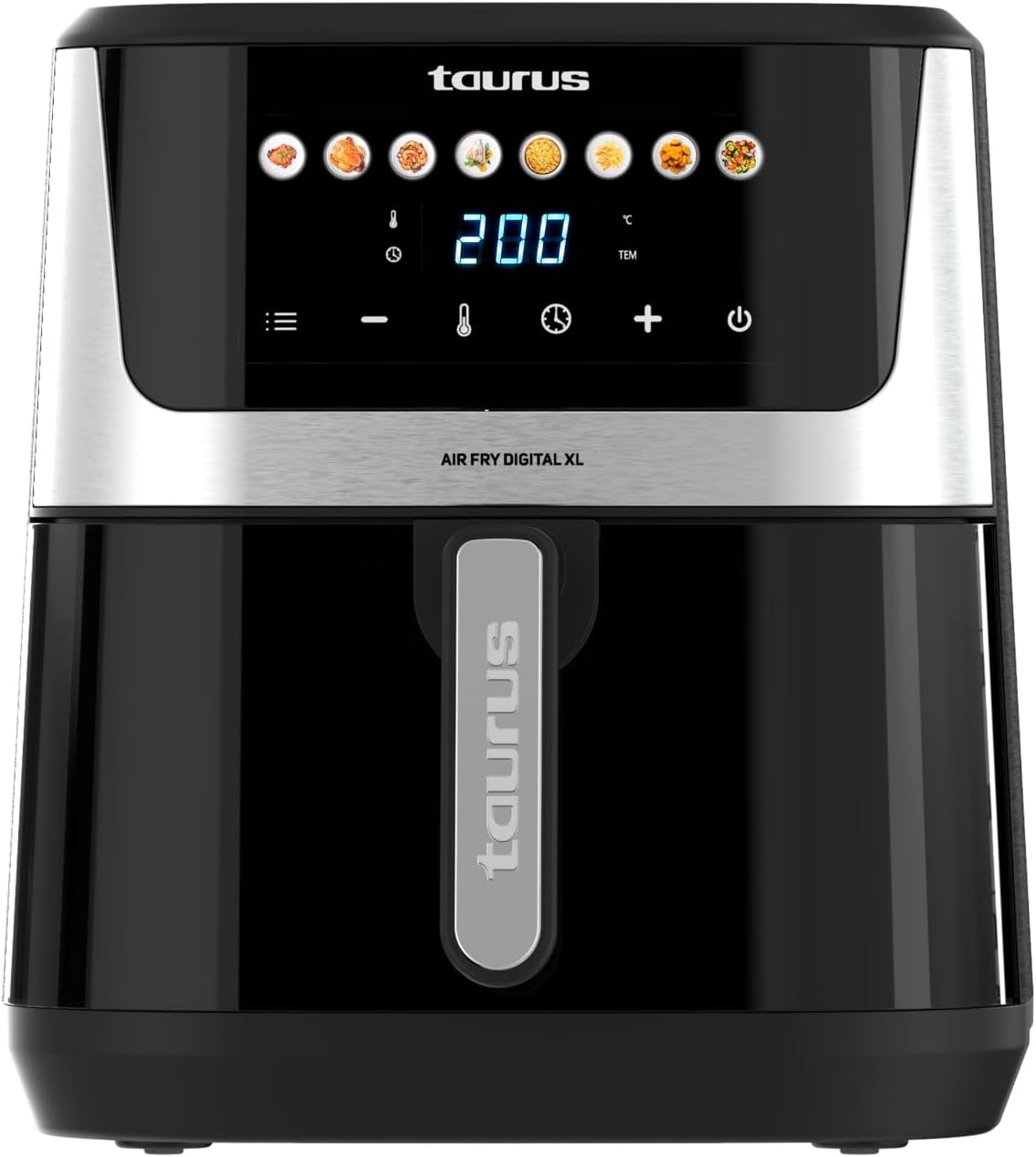 Taurus ▫️ Fritadeira Air Fry Digital XL | 1700W | 8L | 8 Programas | Ecrã Táctil | Aviso Sonoro | Cozedura Uniforme | Sem BPA e PFOA | Pega Cool Touch | Folheto de Receitas Online