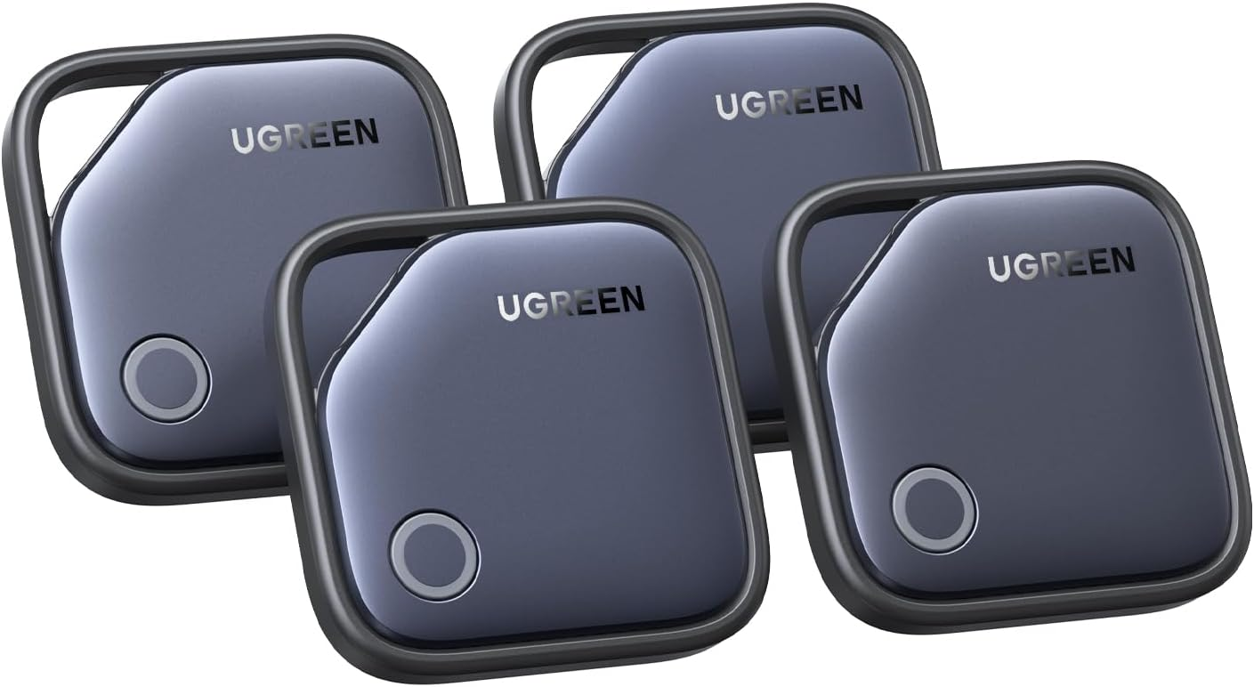 UGREEN ▫️ FineTrack Smart Finder Bluetooth SmartTag Tracker Bluetooth SmartTag Tracker iOS Holder Key Tracker Luggage Wallet Bike Backpack Bag, 2 Years Battery Life(4 Pcs)