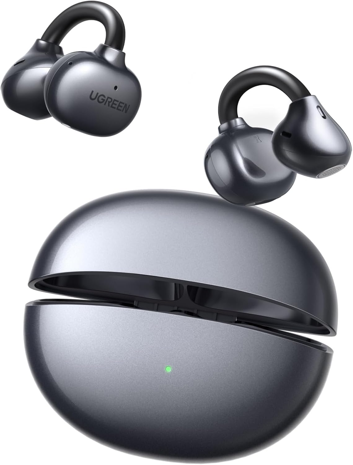 UGREEN ▫️ ClipBuds Auscultadores sem fios Bluetooth 6.0 com design aberto Redução do ruído com ENC AI 4 microfones Personalização de aplicações 30H Reprodução Carregamento rápido USB-C IPX5 à prova de água