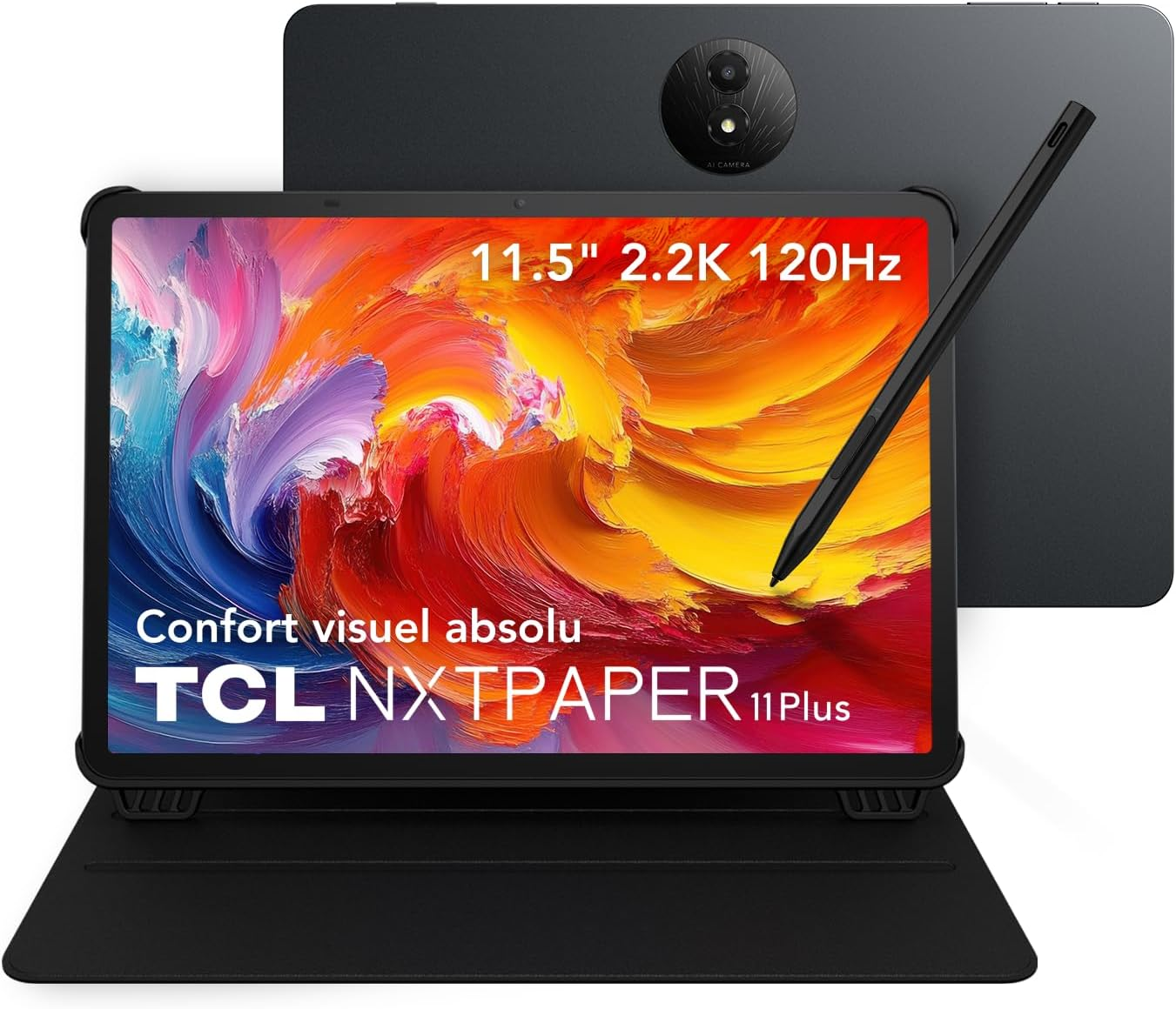 TCL ▫️ Tablet NXTPAPER 11 Plus com caixa articulada e T-Pen, ecrã NXTPAPER 4.0 de 11,5" 2,2K, IA incorporada, ROM de 256 GB, expansão de 8 GB + 8 GB de RAM, Android 15