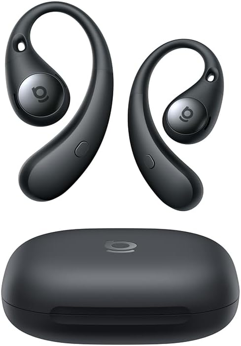 Baseus ▫️ Eli Sport2 Auscultadores de ouvido abertos, auscultadores desportivos de condução de ar com conforto de curva em S, reprodução de 45H, SuperBass 2.0, IPX7, Bluetooth 6.0, chamadas nítidas com 4 microfones AI