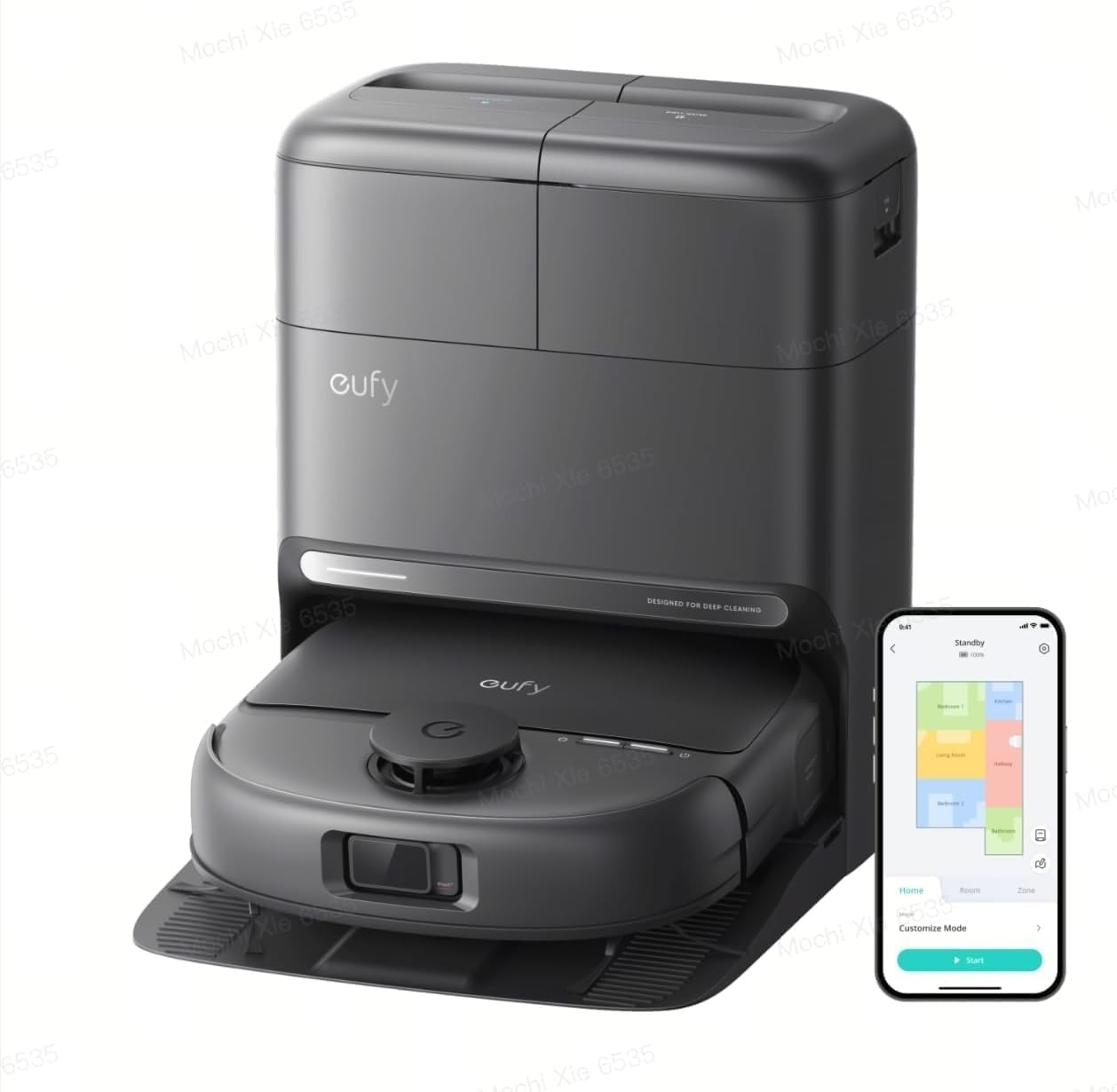 eufy ▫️ C28 Omni Robot Aspirador de pó e limpador de chão, esfregona com rolo de auto-limpeza HydroJet, sucção de 15 000 Pa, 5 em 1 para uso doméstico, design anti-emaranhado, prevenção de obstáculos AI.