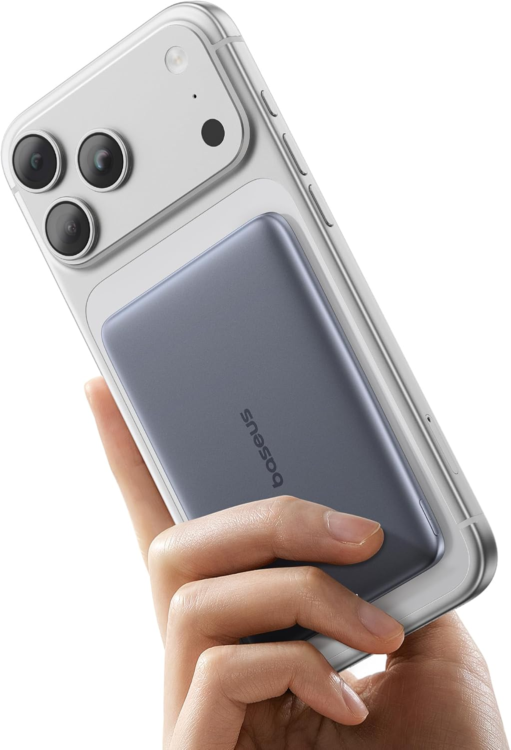 Baseus ▫️ Picogo AM41 Power Bank, Ultra Slim 5000mAh Magsafe Powerbank, Carregamento Rápido PD 20W, Portátil, Mini Bateria Magnética Externa com Cabo USB C para iPhone 17/16/15/14/13/12, Cinzento Espacial