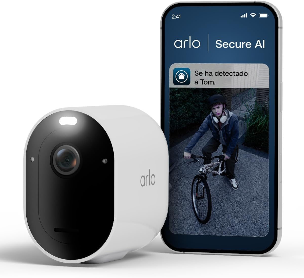 Arlo ▫️ Pro 6, câmara de vigilância exterior HDR WiFi 2K+, reconhecimento e deteção de IA, visão nocturna a cores, áudio bidirecional, funciona com Alexa, teste seguro incluído, 1 câmara