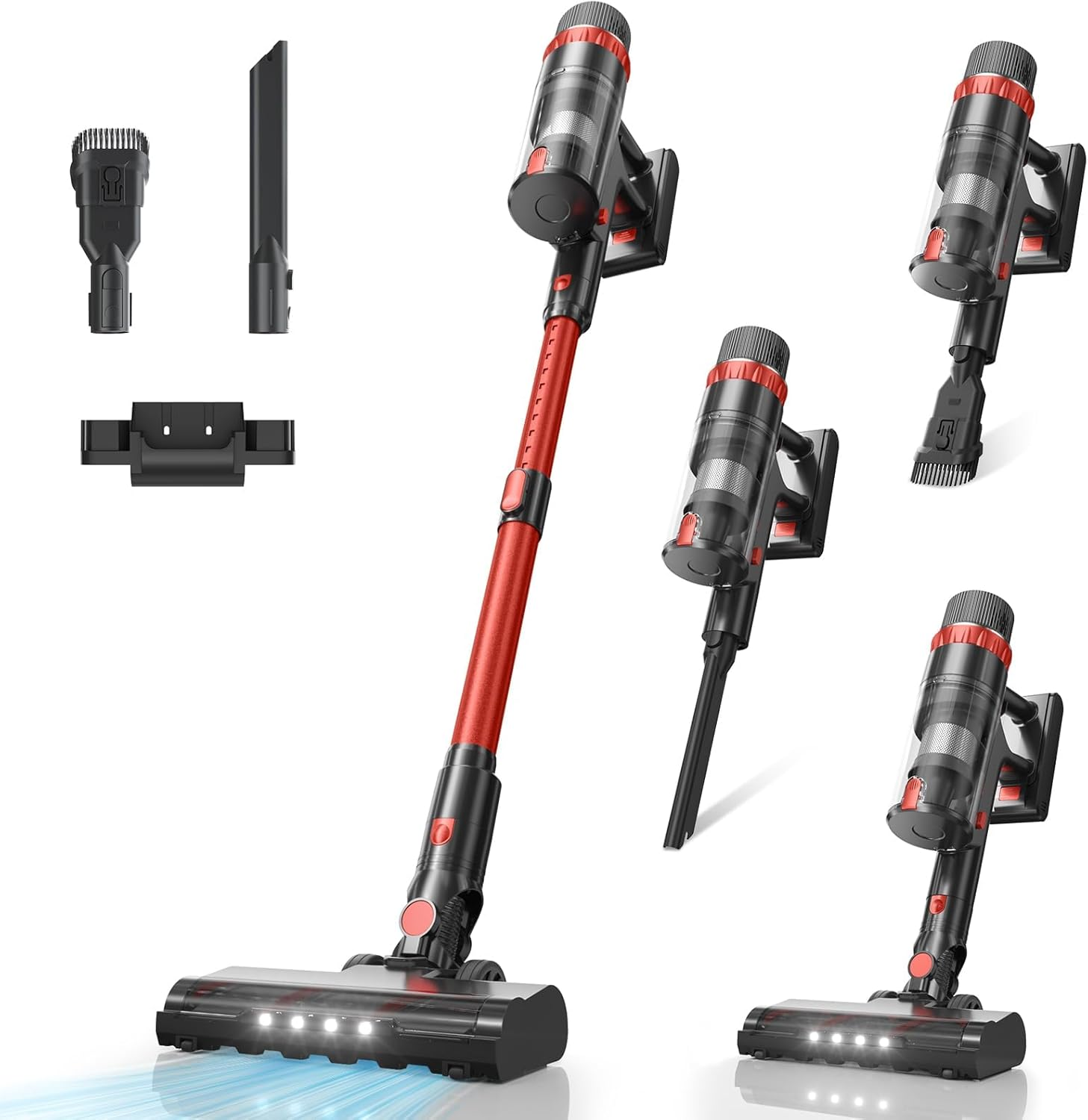 VENHIDELY ▫️ Aspirador sem fio, 48KPA/70Mins Aspirador de vassoura sem fio com ecrã tátil LED/Escova anti-emaranhado melhorada, Aspirador vertical com transportador automático, Aspirador de pêlos para chão/cafete/animal de estimação, Aspirador para chão/cafete/animais de estimação